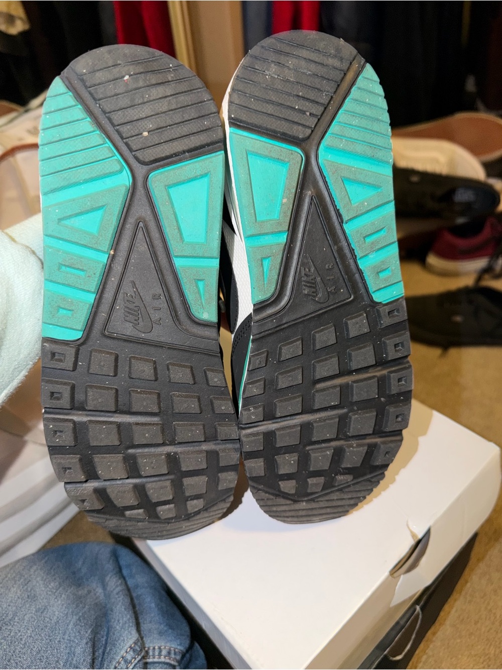 Nike White Black Teal Coral Accent Sneakers - Picture 5 of 6